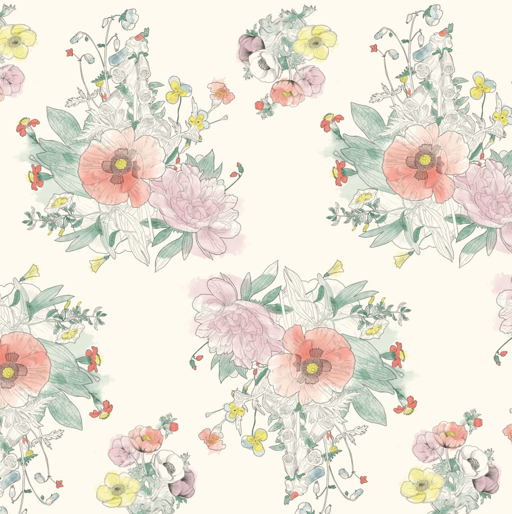 Muse & Marlowe Wild Flowers pattern - Vanessa Dubois - Wear illustration